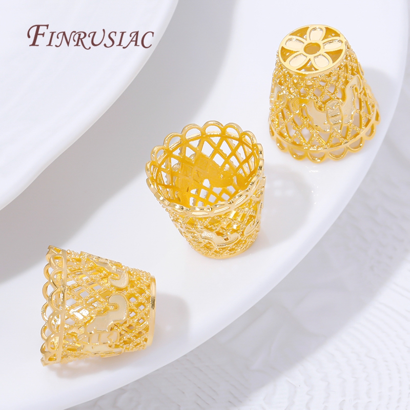 18K Gold Plated Tassel End Cap - Beaded Trim Fringe 评论和价格