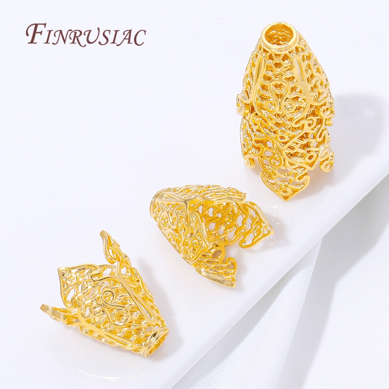 18K Gold Plated Tassel End Cap - Beaded Trim Fringe 评论和价格