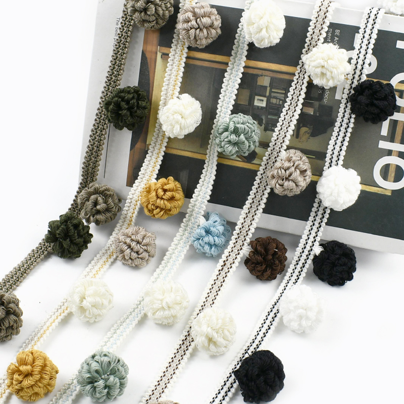 1-4Meters Color Ball Tassel Tr - Beaded Trim Fringe 评论和价格