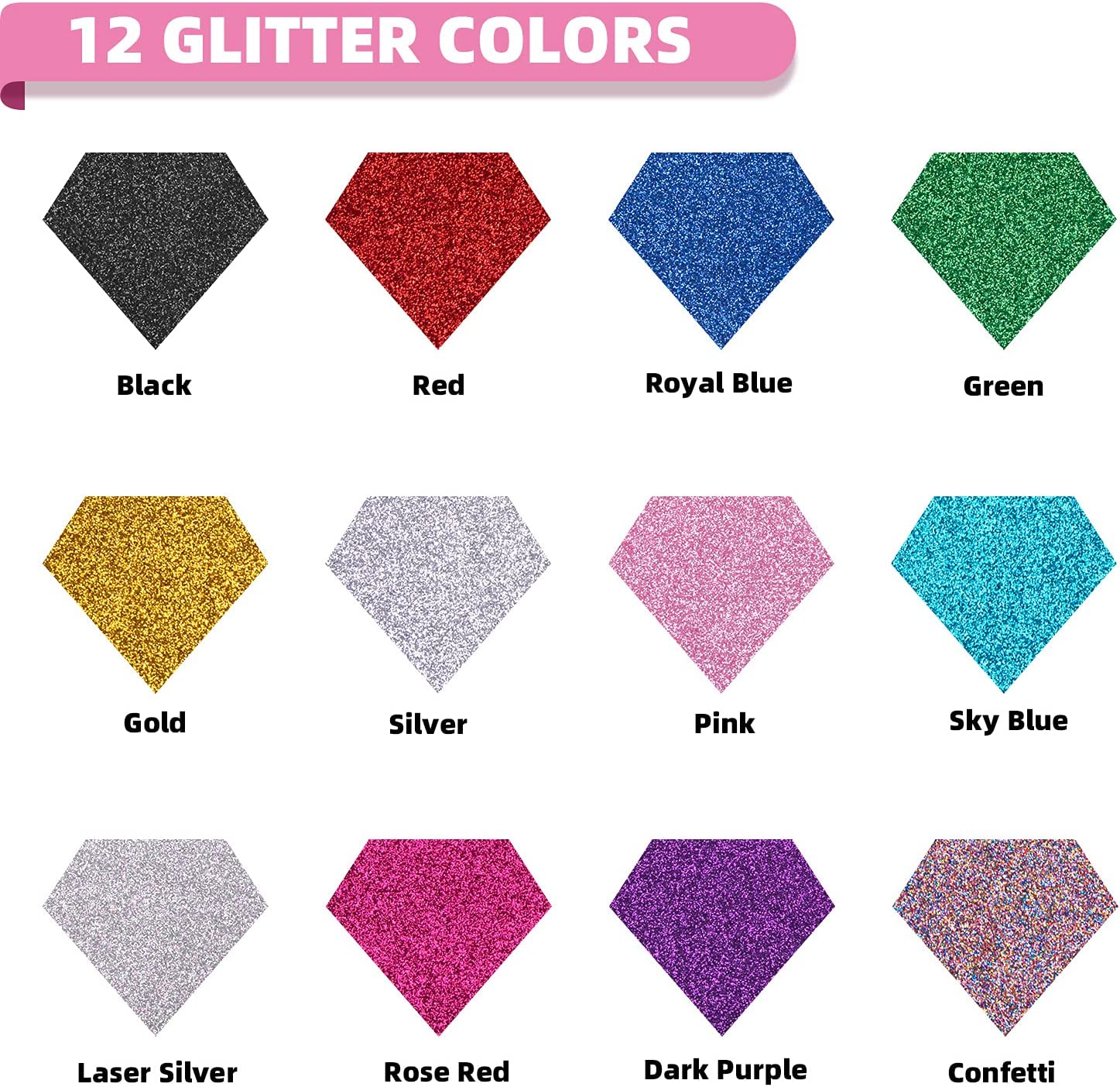 HTVRONT 12 Pack Glitter HTV He - Glitter Vinyl Roll 评论和价格