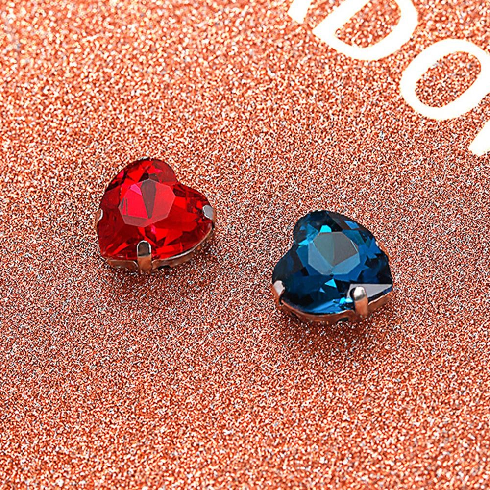 50Pcs/Pack Heart Shape Glitter - Sew On Rhinestone 评论和价格