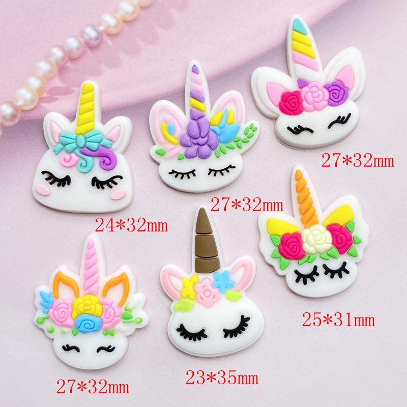 12pcs Cute Mini Unicorn head P - Embellishment Glue Craft 评论和价格