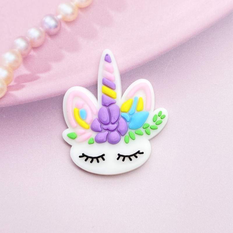 12pcs Cute Mini Unicorn head P - Embellishment Glue Craft 评论和价格