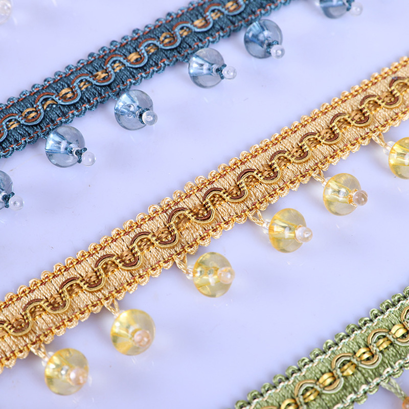 12M European Style Crystal Pum - Beaded Trim Fringe 评论和价格