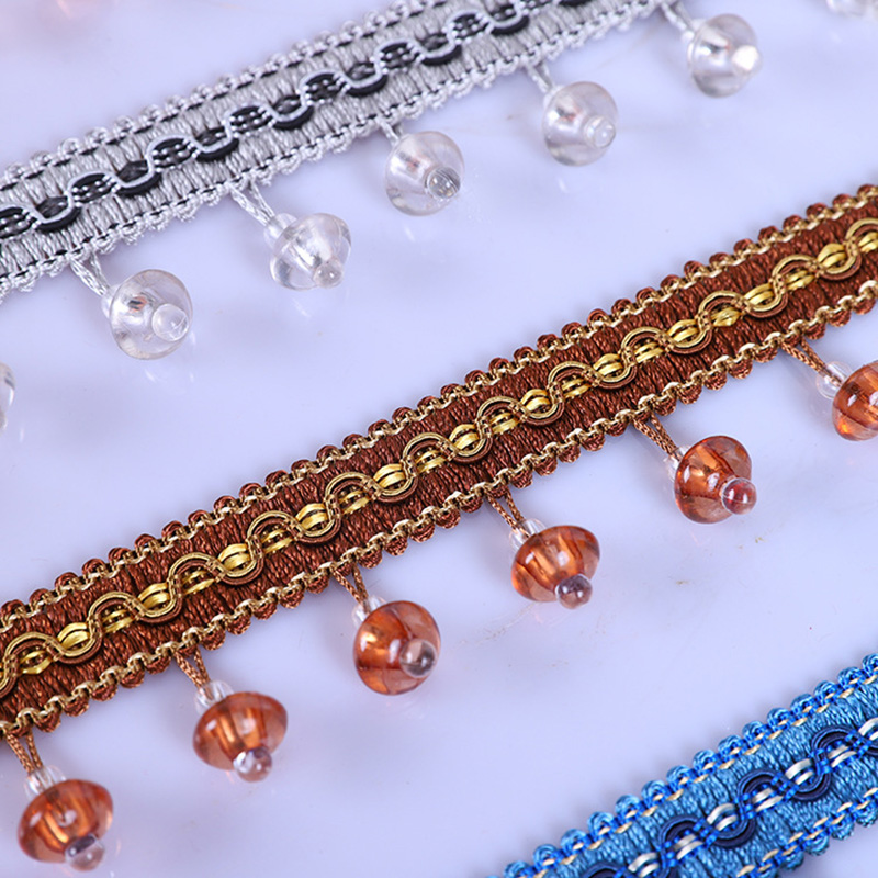 12M European Style Crystal Pum - Beaded Trim Fringe 评论和价格