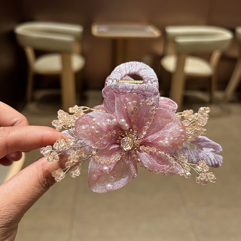 Elegant Korean Hair Accessorie - Crystal Mesh Fabric 评论和价格